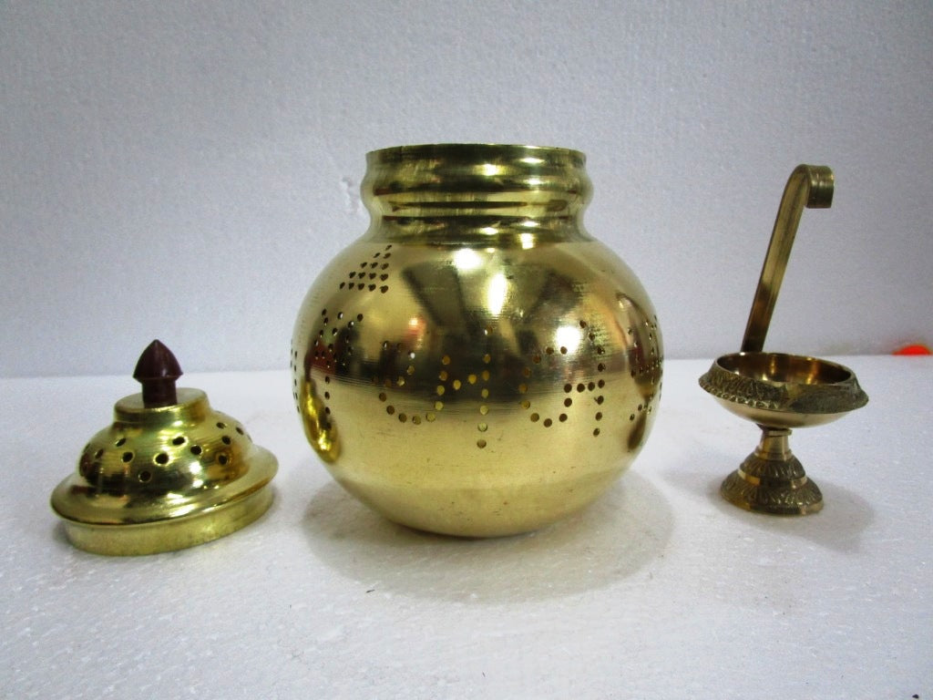 BRASS Hindu Goddess Garbo - Diya Pot - Mataji Navratri Pooja Puja Aarti Worship Shakti Maa Ambe (2054)