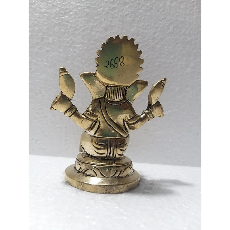 Ganeshji Brass Idol | Ganesha Brass Statue Figurines | For Puja Ghar Home Decoration (2668)