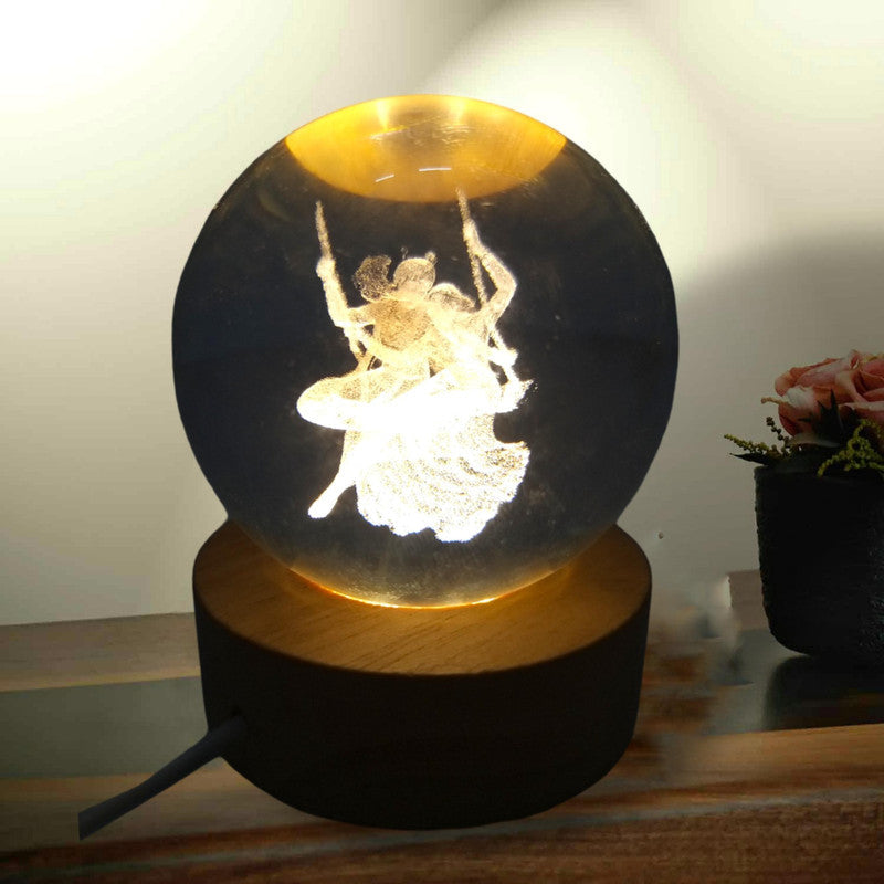 Crystal Ball Light - Room Decor Night Lights Luminous Ball Inner 3D Figurine Home Decor (2775)