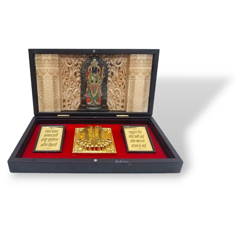 Golden Plated Ram Lalla Idol With Charan Paduka And Beautiful Box Packing | Ayodhya (2924)