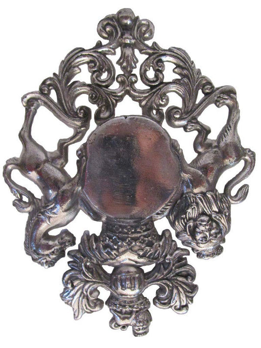 LARGE - Vintage Style HEAVY CAST ROYAL CREST SAFE PLATE - Coat of Arms (5197)