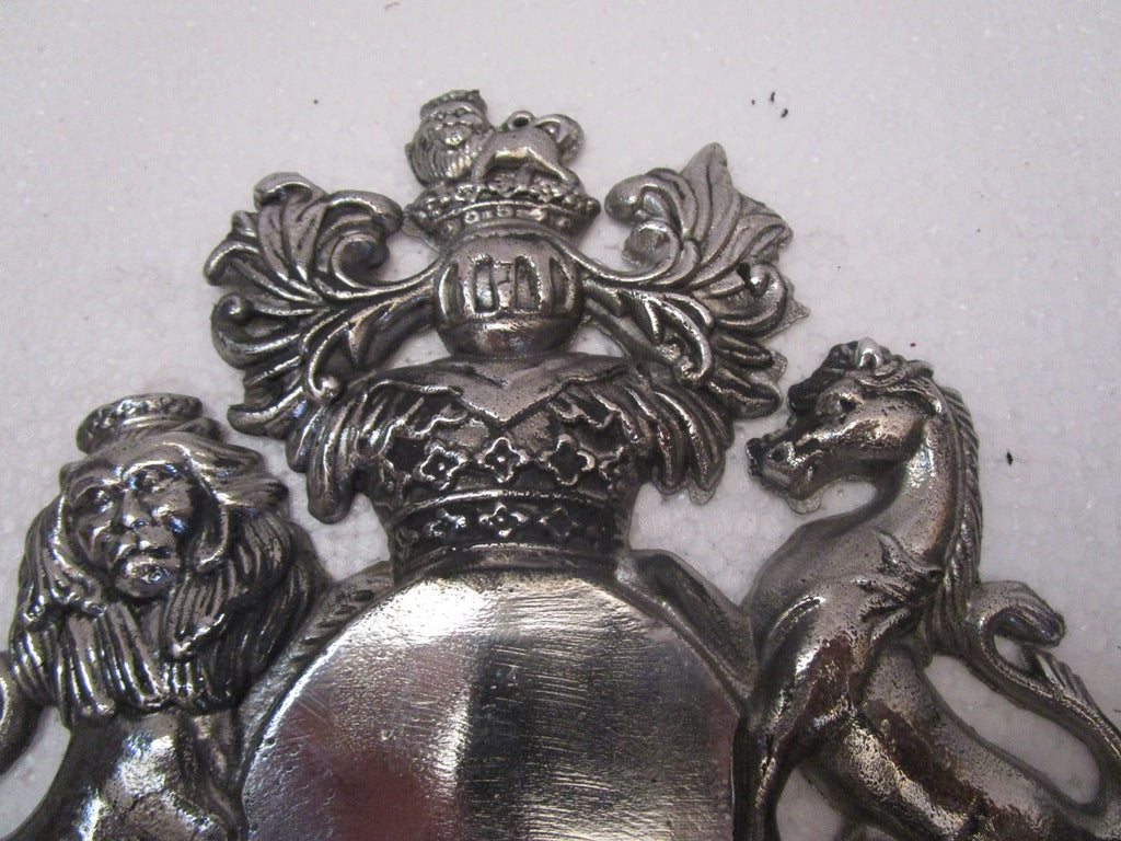 LARGE - Vintage Style HEAVY CAST ROYAL CREST SAFE PLATE - Coat of Arms (5197)