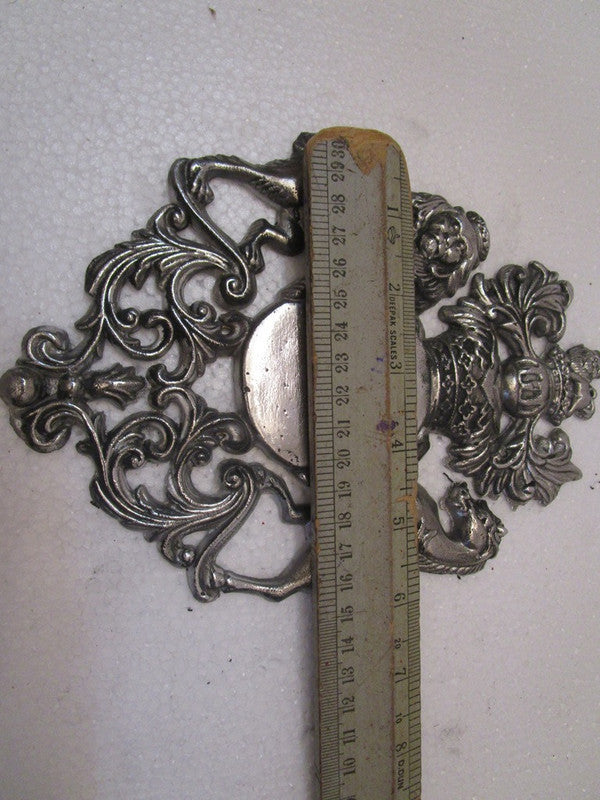 LARGE - Vintage Style HEAVY CAST ROYAL CREST SAFE PLATE - Coat of Arms (5197)