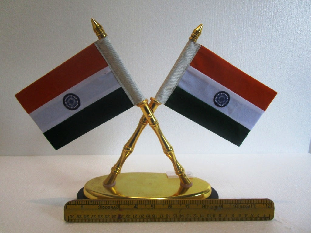 India National FLAG Memento Sculpture Home Office Desk Artwork Showpiece Rare (75)