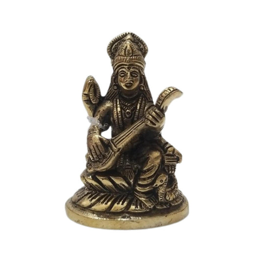 Goddess Saraswati Mata Statue Figurine | Brass | Worship Pooja| Temple (1991)