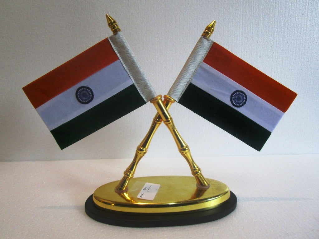 India National FLAG Memento Sculpture Home Office Desk Artwork Showpiece Rare (75)