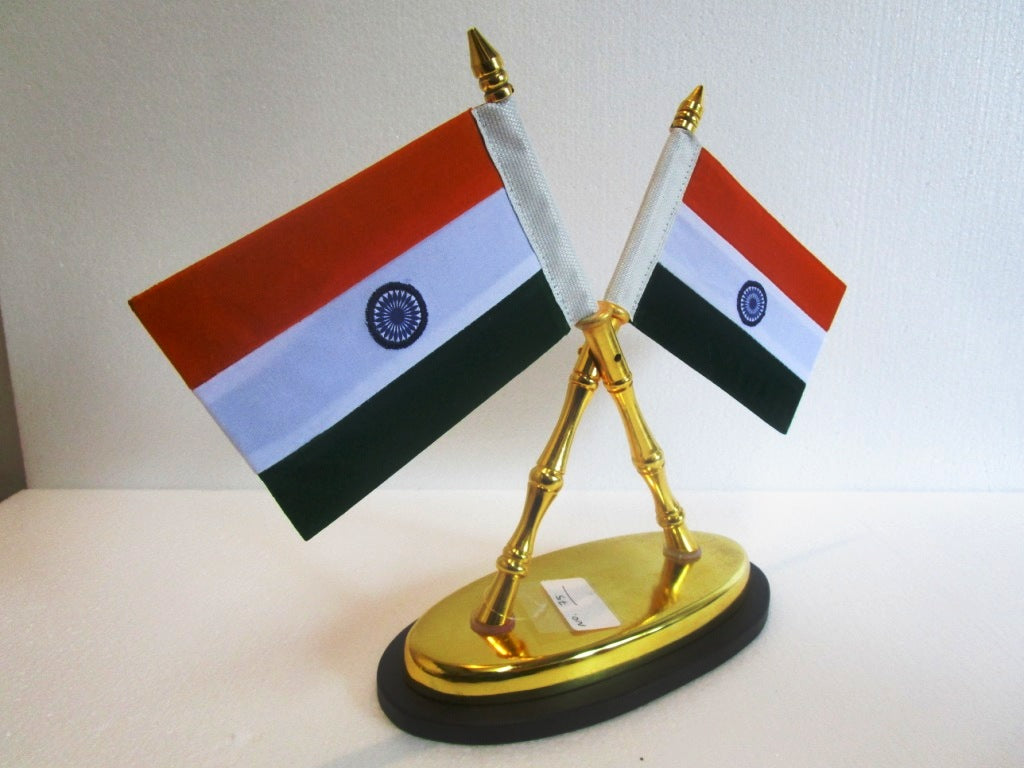 India National FLAG Memento Sculpture Home Office Desk Artwork Showpiece Rare (75)
