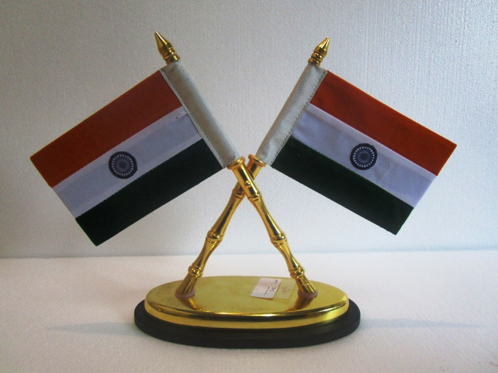 India National FLAG Memento Sculpture Home Office Desk Artwork Showpiece Rare (75)