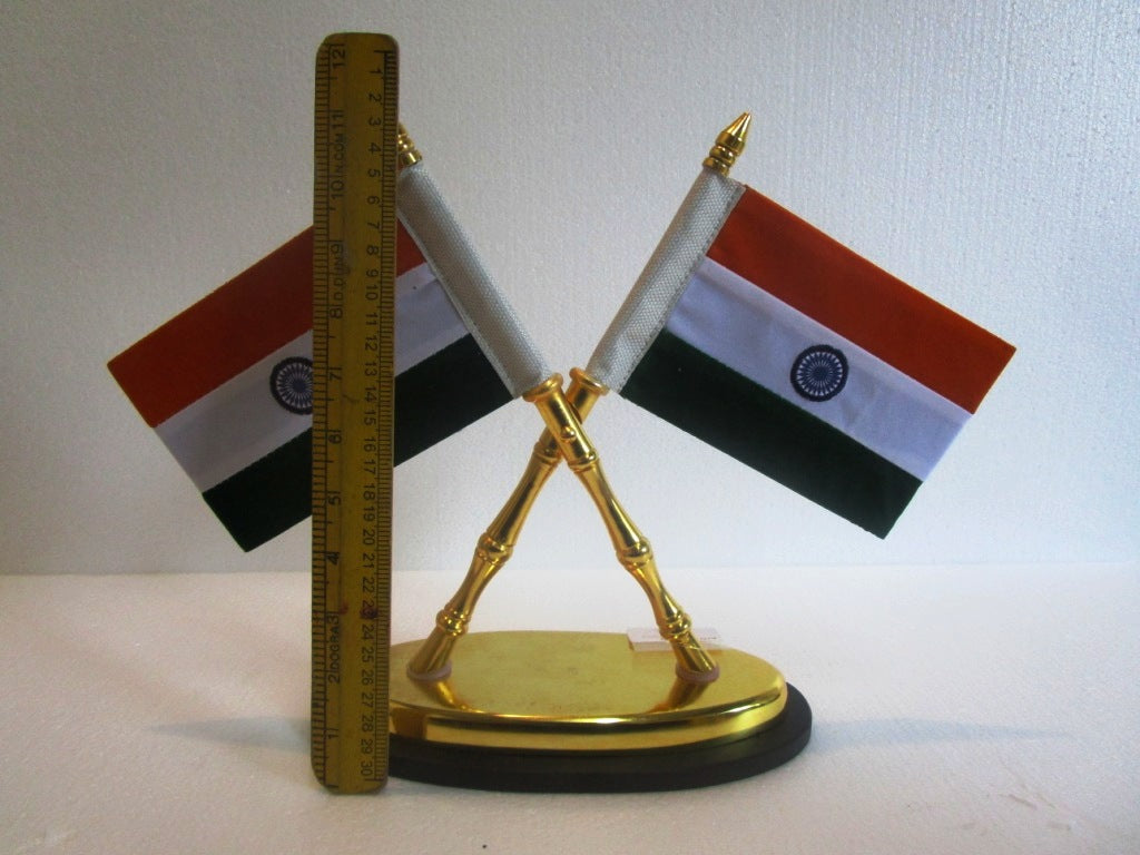 India National FLAG Memento Sculpture Home Office Desk Artwork Showpiece Rare (75)